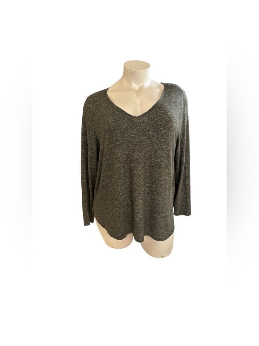 Ava & Viv Olive V-Neck Tunic Sweater